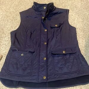 Talbots petite size medium navy vest- gorgeous and flattering- like new!!